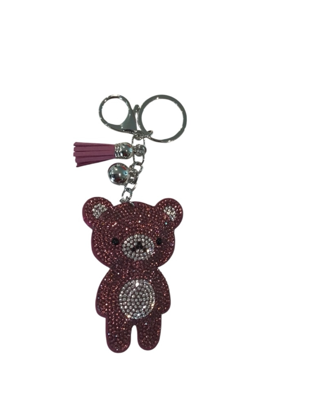 Bling Bear Keychain with Tassel - Pink
